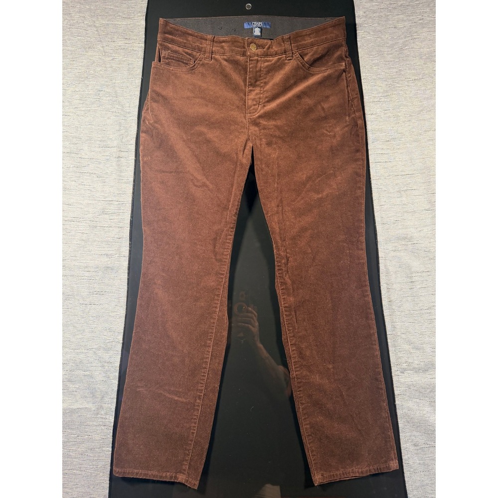 Chaps‎ Denim Womens Brown Corduroy Straight Leg Stretch Pants Size 12